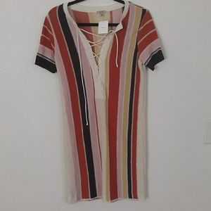 NWT Knit Lace Up Dress